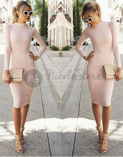 Rochie Midi Roz 17220